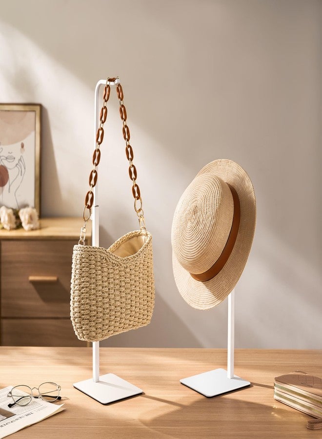 Josmimic 2 Pcs Purse Holder Handbag Display Stand: Hanger Rack Showing Bags, Purses, and Wreath, Adjustable Hook Stand for Tabletop, Closet, Desk, and Retail Use for Vendors, White - Image 4